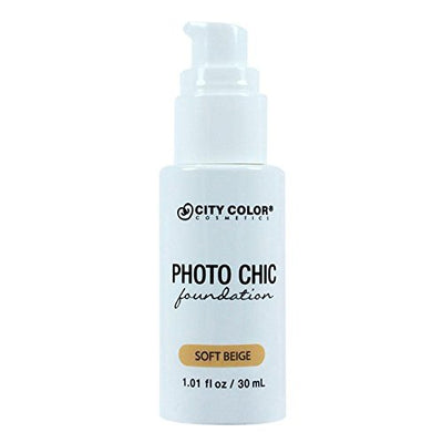 CITY COLOR COSMETICS Photo Chic Liquid Foundation | Oil Free Medium To Full Coverage, Combination Oily Skin