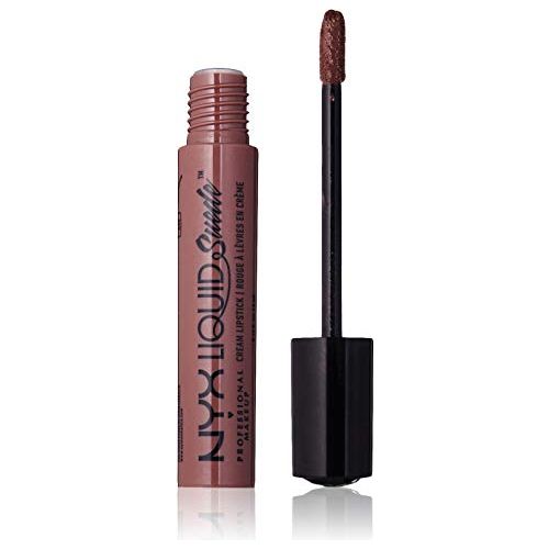 Lápiz labial líquido en crema NYX Liquid Suede - Brooklyn Thorn (marrón oscuro con matices violetas)