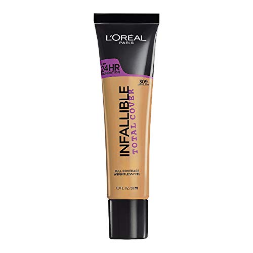 L'Oreal Paris Infallible Total Cover Foundation, 309 Caramel Beige, 1 fl. oz.