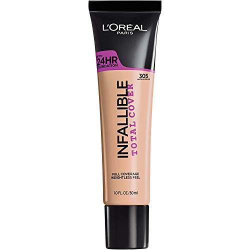 L'Oreal Paris Infallible Total Cover Foundation, 305 Natural Beige, 1 fl. oz.