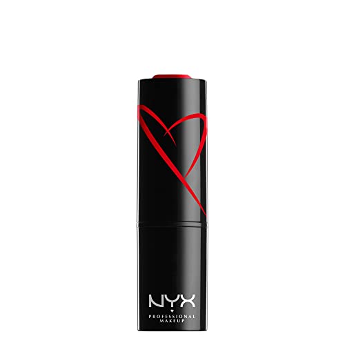 NYX Professional Makeup Shout Loud Satin Lipstick – Red Haute (Warm Red)