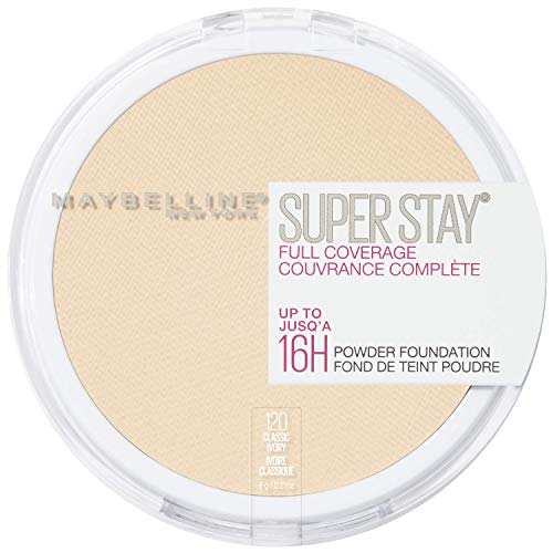 Maybelline Super Stay Full Coverage Powder Foundation – 120 Classic Ivory, 0.21 Oz