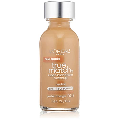 L'Oreal Paris Makeup True Match Super-Blendable Liquid Foundation, Perfect Beige N5.5, 1 Fl Oz,1 Count