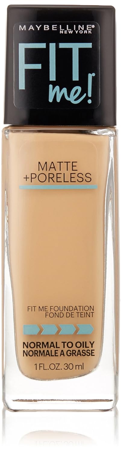 Maybelline Fit Me Matte + Poreless Foundation – Buff Beige, 1 fl oz (Packaging May Vary)