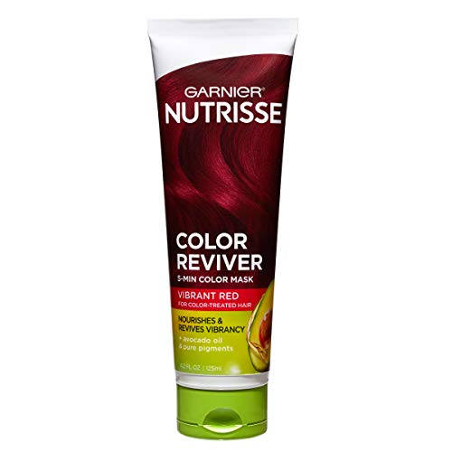 Garnier Nutrisse 5 Minute Nourishing Color Hair Mask – Vibrant Red | Instant Color Boost for Color-Treated Hair