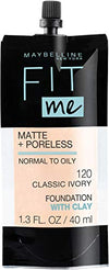 Maybelline New York Fit Me Matte + Poreless Liquid Foundation, Pouch Format, 120 Classic Ivory, 1.3 Ounce