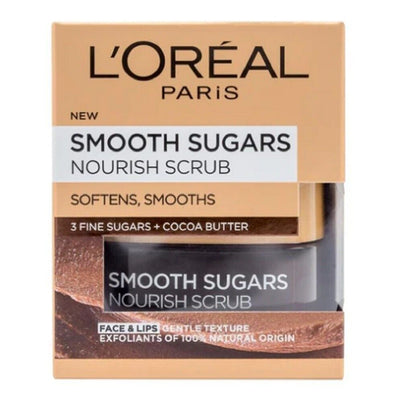 L'OREAL PARIS SMOOTH SUGARS NOURISH SCRUB 50ml. Cocoa Butter + 3 Fine Sugars